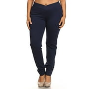 MOA COLLECTION Women's Plus Size Solid Casual Comfy Basic Slim Fit High Waist Jeggings Pants