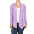 thumbnail image 1 of MOA COLLECTION Women's Plus Size Solid Casual Long Sleeve Drape Front Open Jacket Cardigan, 1 of 4