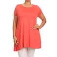 thumbnail image 1 of Women's Plus Size Solid Casual Loose Fit Pocket Tunic Top Mini Dress, 1 of 5