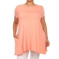 thumbnail image 1 of MOA COLLECTION Women's Plus Size Solid Casual Loose Fit Pocket Tunic Top Mini Dress/Made in USA, 1 of 5