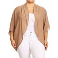 thumbnail image 1 of MOA COLLECTION Women's Plus Size Solid Dolman Sleeve Draped Open Front Chiffon Cardigan, 1 of 4