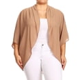 thumbnail image 1 of MOA COLLECTION Women's Plus Size Solid Dolman Sleeve Draped Open Front Chiffon Cardigan, 1 of 4
