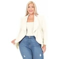 thumbnail image 1 of Women's Plus Size Solid Long Sleeve Waist Length Open Front Office Blazer Jacket, 1 of 7