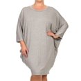 thumbnail image 1 of MOA COLLECTION Women's Plus Size Solid Loose Fit 3/4 Dolman Sleeve Casual Midi Dress, 1 of 5