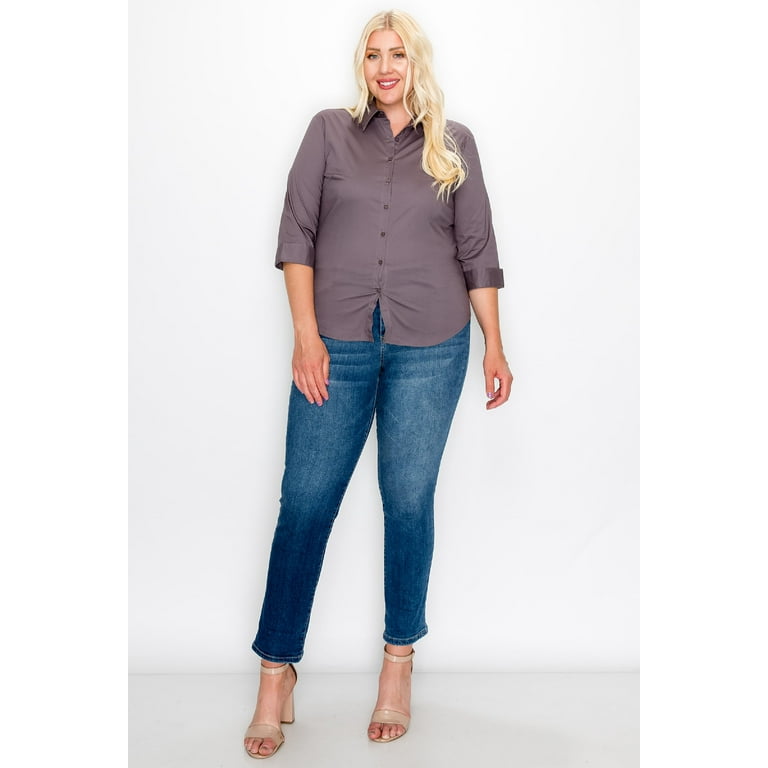 plus size fitted shirts