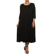 PLUSSIZEHOUSE MOA COLLECTION Women's Plus Size Women's Jersey Knit A-Line Dress