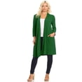 thumbnail image 1 of MOA COLLECTION Women's Solid Casual Basic Comfy Office Loose Fit Pockets Knee Length Sweater Cardigan, 1 of 2