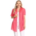 thumbnail image 1 of MOA COLLECTION Women's Solid Casual Comfy Short Sleeve Open Front Draped Sweater Cardigan/Made in USA, 1 of 1