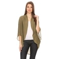 thumbnail image 1 of Women's Solid Casual Lightweight 3/4 Sleeve Loose Fit Open Front Cardigan, 1 of 5