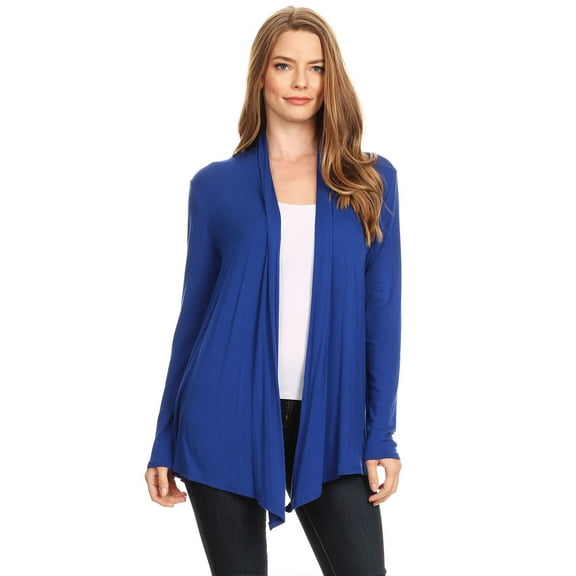 Women's Solid Casual Lightweight Long Sleeve Loose Fit Knit Sweater Cardigan