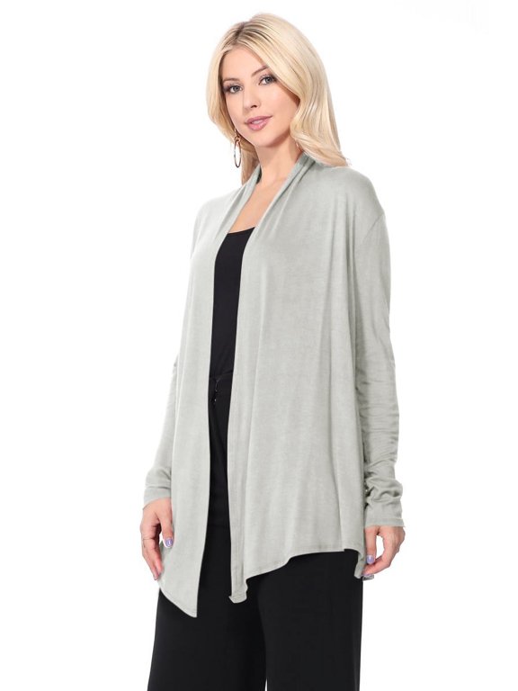 Women's Solid Casual Lightweight Long Sleeve Loose Fit Knit Sweater Cardigan