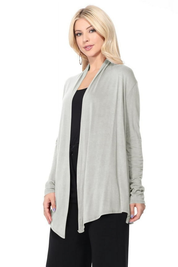 Women's Solid Casual Lightweight Long Sleeve Loose Fit Knit Sweater Cardigan