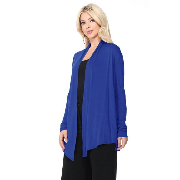 MOA COLLECTION Women's Solid Casual Lightweight Long Sleeve Loose Fit Knit Sweater Cardigan