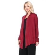 MOA COLLECTION Women's Solid Casual Lightweight Long Sleeve Loose Fit Knit Sweater Cardigan