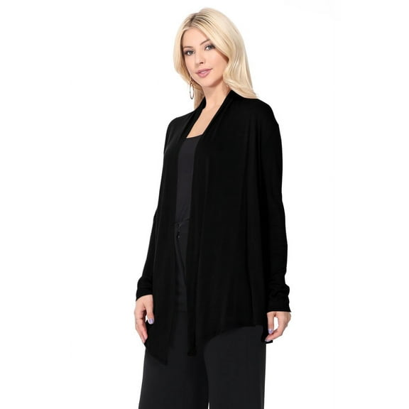 MOA COLLECTION Women's Solid Casual Lightweight Long Sleeve Loose Fit Knit Sweater Cardigan