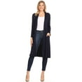 thumbnail image 1 of MOA COLLECTION Women's Solid Casual Lightweight Loose Fit Pocket Open Front Knit Cardigan, 1 of 5