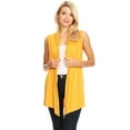 thumbnail image 1 of Women's Sleeveless Open Front Cardigan Lightweight Solid Drape Vest, 1 of 5