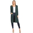 thumbnail image 1 of MOA COLLECTION Women's Solid Casual Loose Fit Long Sleeve Pocket Open Front Duster Cardigan, 1 of 5