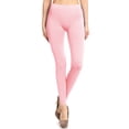 thumbnail image 1 of MOA COLLECTION Women's Solid Color Basic Soft Comfy Elastic Waistband High Waist Leggings, 1 of 4