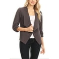 thumbnail image 1 of MOA COLLECTION Women's Solid Fitted Blazer 3/4 Sleeve Open Front Casual Design, 1 of 6