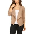 thumbnail image 1 of MOA COLLECTION Women's Solid Fitted Blazer 3/4 Sleeve Open Front Casual Design, 1 of 6
