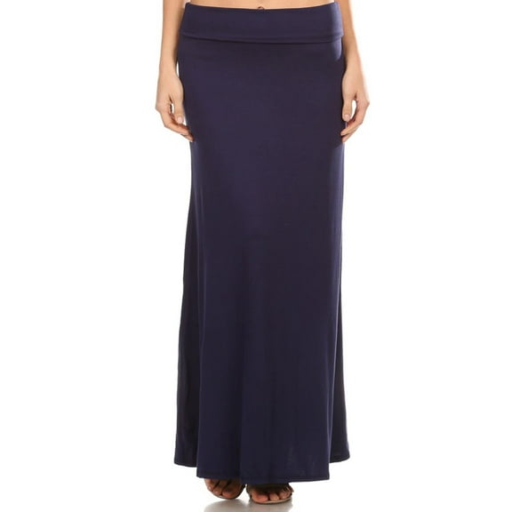 MOA COLLECTION Women's Ultra Comfort Stretch Maxi Skirt Relaxed Fit for Everyday Elegance