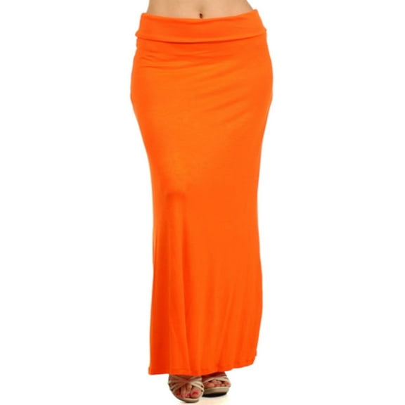 Women's Stretchy Flowy Maxi Skirt with Elastic Waistband for Comfort and Style