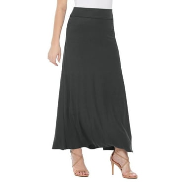 MOA COLLECTION Women's Ultra Comfort Stretch Maxi Skirt Relaxed Fit for Everyday Elegance