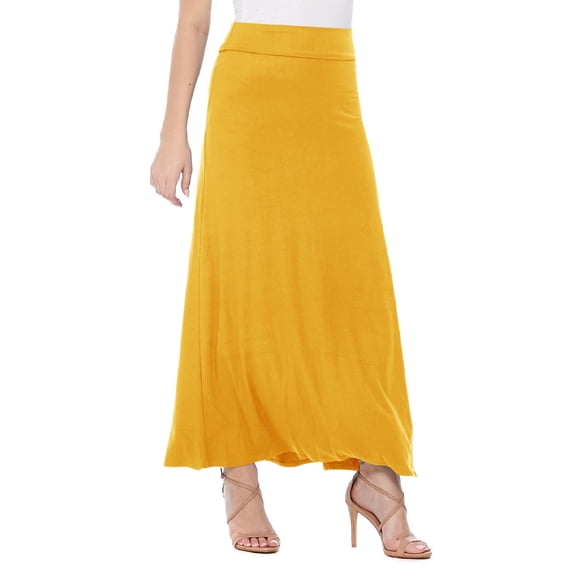 MOA COLLECTION Women's Ultra Comfort Stretch Maxi Skirt Relaxed Fit for Everyday Elegance
