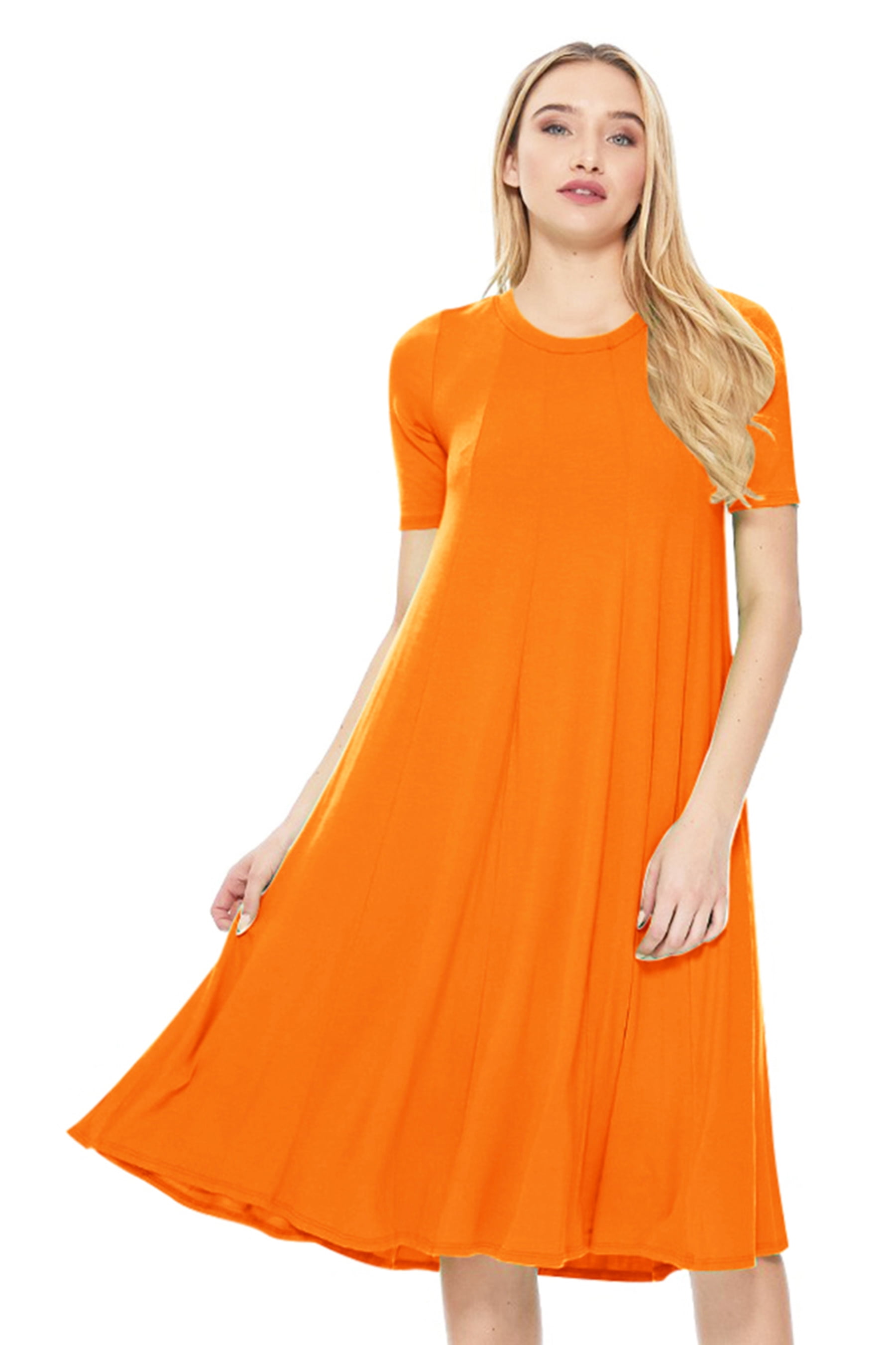 Moa Collection Women's A-Line Short Sleeve Jersey Knit Dress - Comfortable Relaxed Fit (s-3xl)