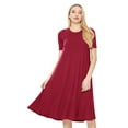 thumbnail image 1 of MOA COLLECTION Women's A-Line Short Sleeve Jersey Knit Dress - Comfortable Relaxed Fit (S-3XL), 1 of 6