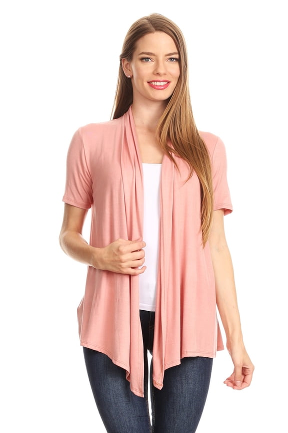 Casual Open Front Short Sleeve Cardigan