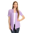 thumbnail image 1 of MOA Collection Casual Open Front Short Sleeve Cardigan, 1 of 5