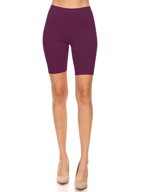 Women's Basic Workout Casual Solid Ribbed Biker Shorts Pants
