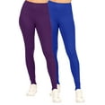 thumbnail image 1 of Moa Collection Women's Casual High Waist Solid Full Length Leggings (Pack of 2), 1 of 5