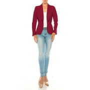 MOA Collection Women's Casual Long Sleeve Blazer Jacket