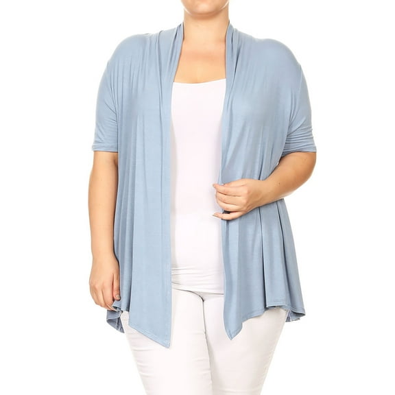Women's Casual Open Front Short Sleeve Cardigan Lightweight Solid Layering Top