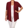 thumbnail image 1 of MOA Collection Women's Casual Open Front Short Sleeve Cardigan Made in USA, 1 of 4