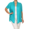 thumbnail image 1 of MOA Collection Women's Casual Open Front Short Sleeve Cardigan Made in USA, 1 of 4