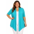 thumbnail image 1 of Women's Casual Open Front Short Sleeve Cardigan Lightweight Solid Layering Top, 1 of 5