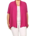 thumbnail image 1 of MOA Collection Women's Casual Open Front Short Sleeve Cardigan, 1 of 5