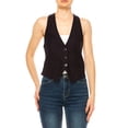 thumbnail image 1 of Women's Casual Solid Racerback Vest Button Down Closure, 1 of 7