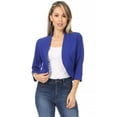 thumbnail image 1 of MOA Collection Women's Classic 3/4 Sleeve Open Front Bolero Blazer Cardigan for Work and Beyond, 1 of 7