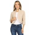 thumbnail image 1 of MOA Collection Women's Classic 3/4 Sleeve Open Front Bolero Blazer Cardigan for Work and Beyond, 1 of 7