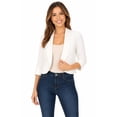 thumbnail image 1 of Women's Classic 3/4 Sleeve Open Front Bolero Blazer Cardigan for Work and Beyond, 1 of 7