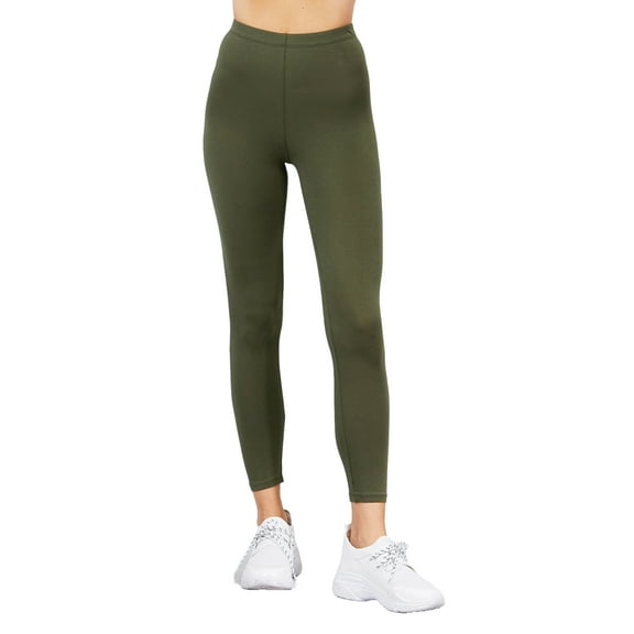 MOA Collection Women's Comfort Fit Cotton Spandex Basic Leggings