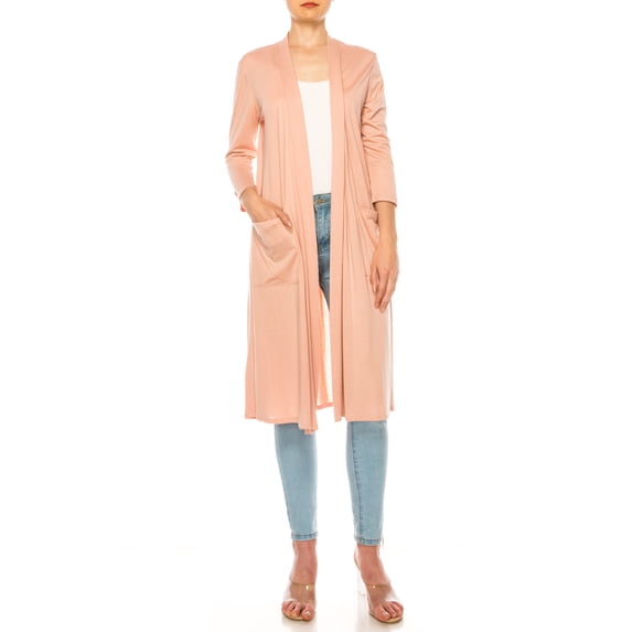 MOA Collection Women's Comfortable Relaxed Fit Long Cardigan - Perfect for Everyday Wear