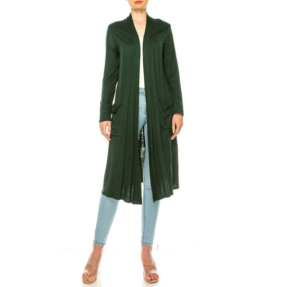 MOA Collection Women's Comfortable Relaxed Fit Long Cardigan - Perfect for Everyday Wear
