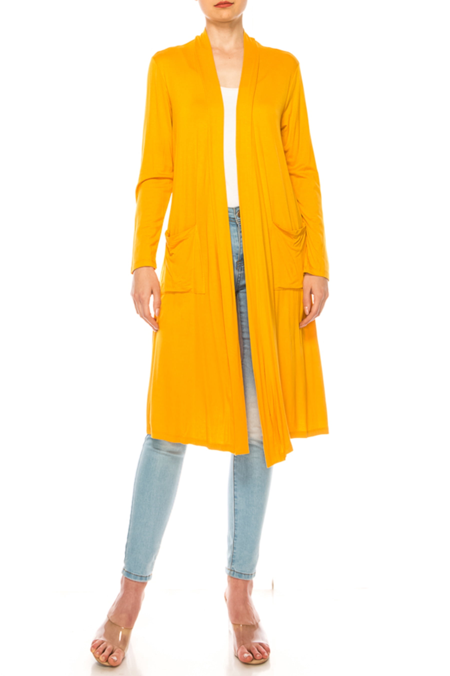 Cardigan Womens Gold Duster Cardigan Adora Womens M/L Mustard Fair