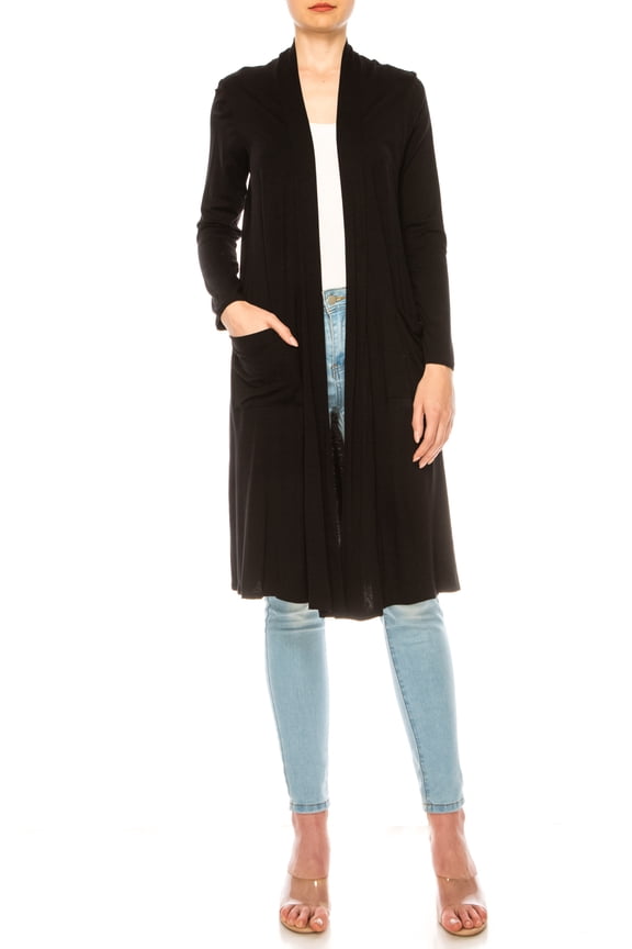 MOA Collection Women's Comfortable Relaxed Fit Long Cardigan - Perfect for Everyday Wear